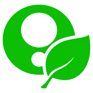 sustainability icon with leaf in logo